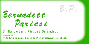 bernadett paricsi business card