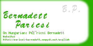 bernadett paricsi business card